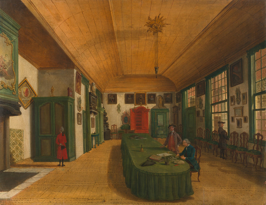 Intérieur de la salle de la société "L'art s'obtient par le travail" à Leiden - Paulus Constantijn la Fargue