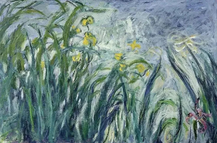 Sarı ve mor irisler - Claude Monet