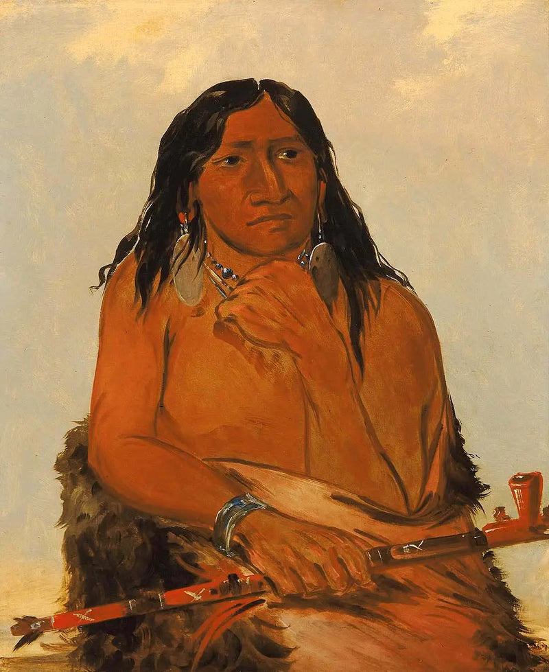 İs-sa-wáh-tám-ah, Saçlı Tüylü Kurt, bir şef - George Catlin