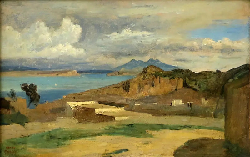 İskiya, Epomeo Dağı yamaçlarından görülen manzara - Jean-Baptiste Camille Corot