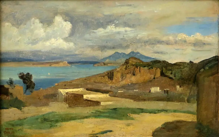 İskiya, Epomeo Dağı yamaçlarından görülen manzara - Jean-Baptiste Camille Corot