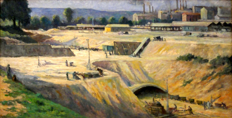 Issy-les-Moulineaux, metro inşaatı şantiyesi - Maximilien Luce