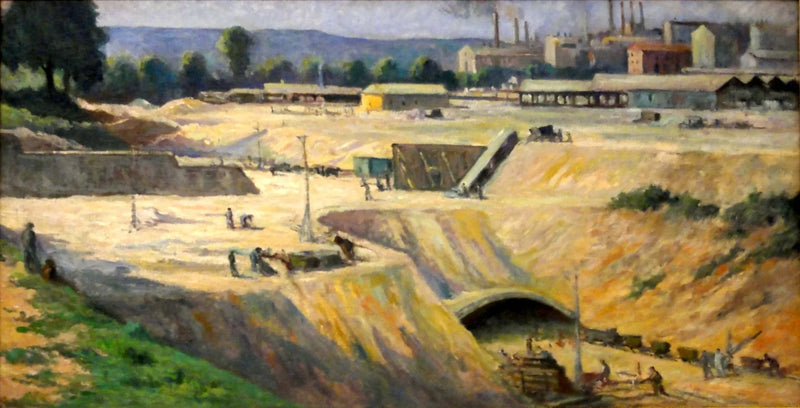 Issy-les-Moulineaux, metro inşaatı şantiyesi - Maximilien Luce