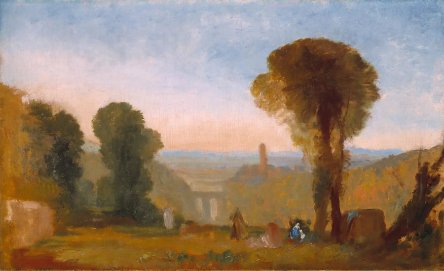 Köprü ve Kule ile İtalyan Manzarası - J. M. W. Turner