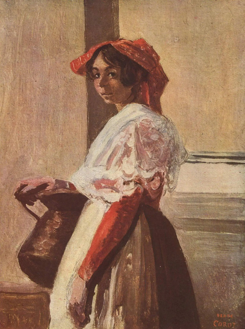 İtalyan Kâse ile - Jean-Baptiste Camille Corot