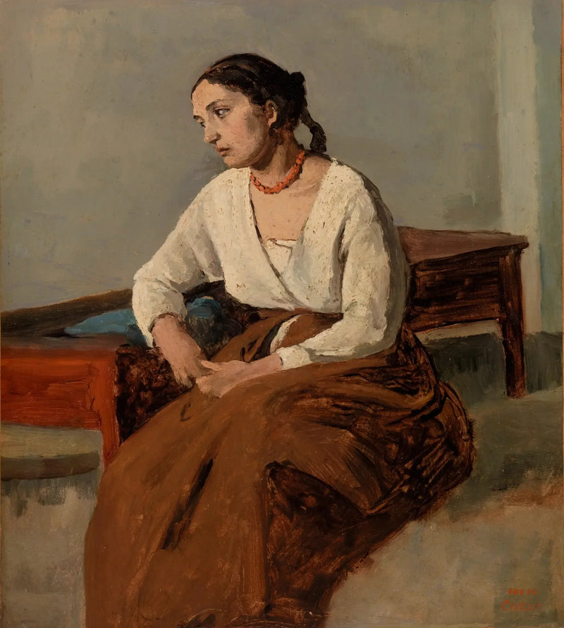 İtalyan Melankolik (Roma) - Jean-Baptiste Camille Corot