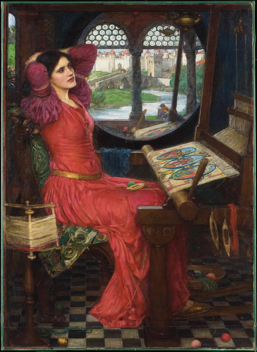 "Gölgelerden yarı yarıya bıktım," dedi Shalott Kadını - John William Waterhouse