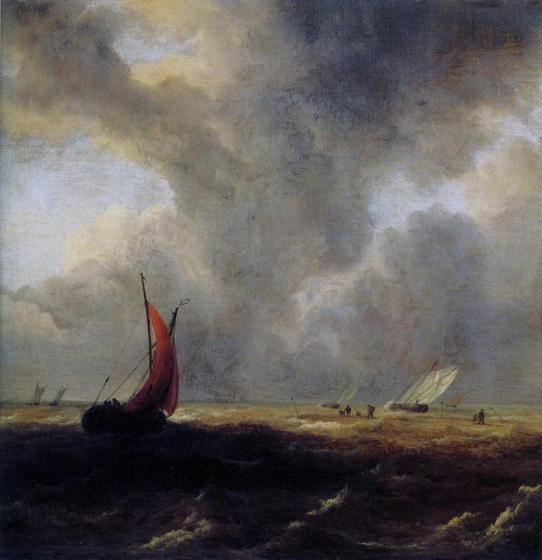 Voiliers sur une mer houleuse - Jacob van Ruisdael
