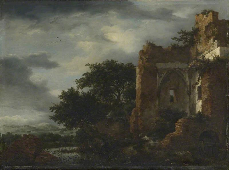 Ruines dans un paysage de dunes, peinture de Jacob van Ruisdael