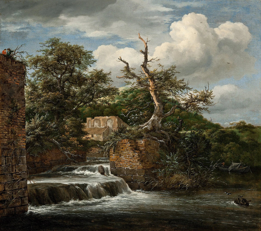 Paysage avec bief de moulin et ruines - Jacob van Ruisdael