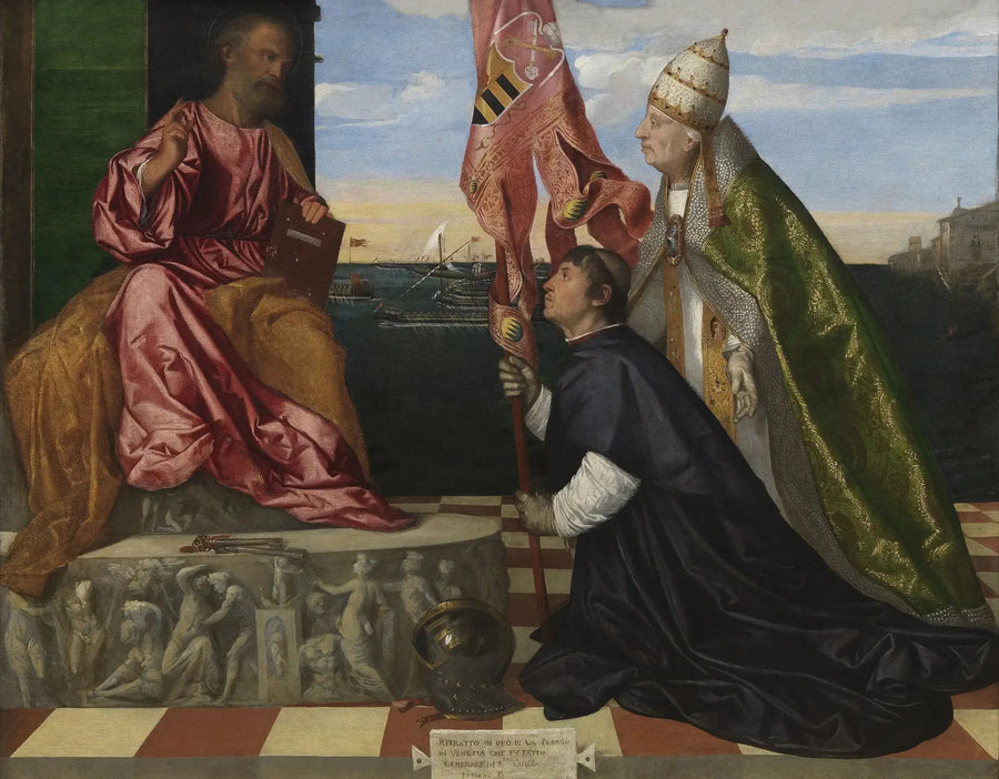 Jacopo Pesaro Papa XVI. Alexander'ı Aziz Petrus'ta Sunuyor - Titian