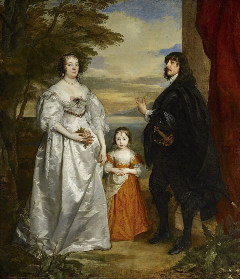 James, yedinci Derby Kontu, eşi ve çocuğu - Antoine van Dyck