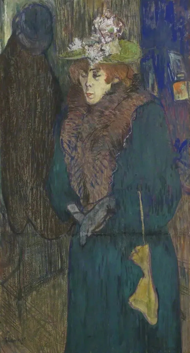 Moulin Rouge'un Girişinde Eldivenlerini Geçiren Jane Avril - Henri de Toulouse-Lautrec