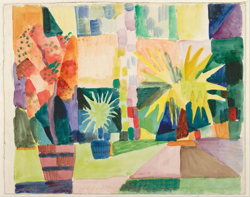 Thun Gölü Kenarındaki Bahçe - August Macke
