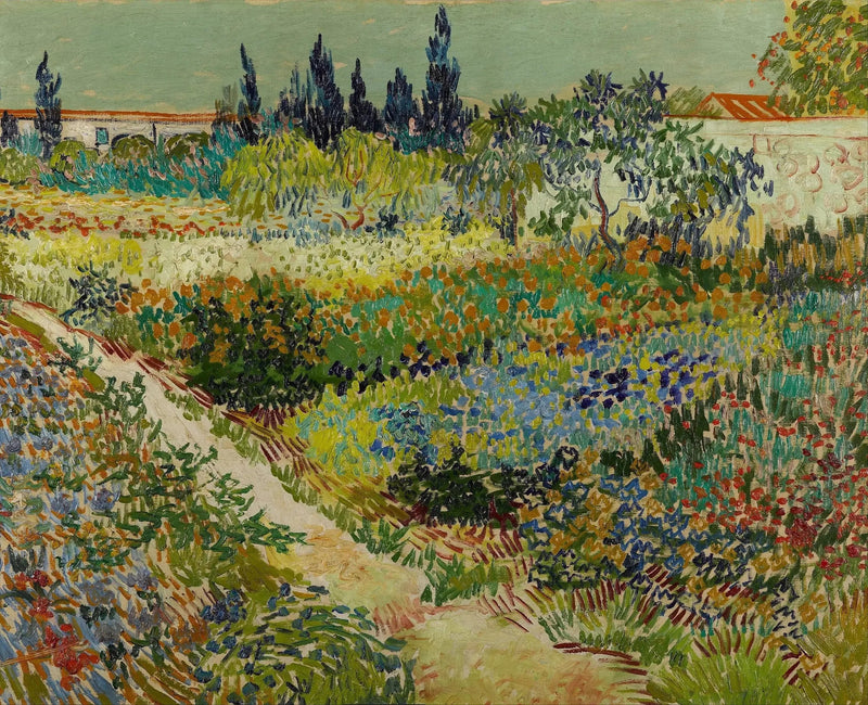 Çiçekli bahçe ve yol - Vincent van Gogh