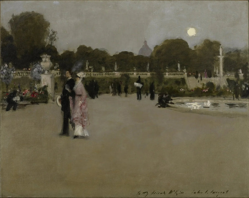 Lüksemburg Bahçeleri Alacakaranlıkta - John Singer Sargent