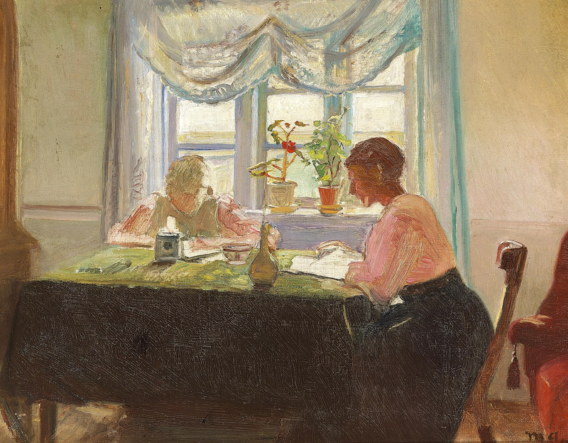 Pencerede ödevimi yapıyorum. - Michael Peter Ancher