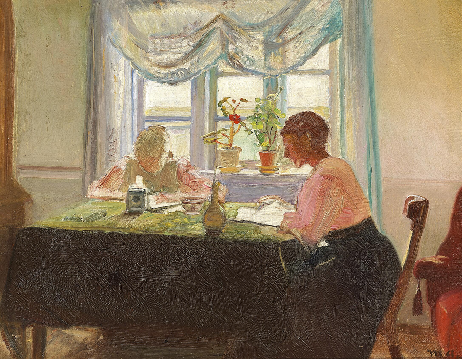 Pencerede ödevimi yapıyorum. - Michael Peter Ancher