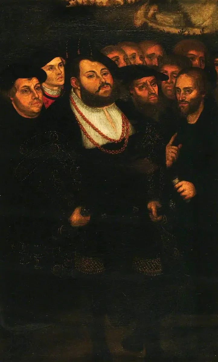 Jean Frédéric le Magnanime (1503-1554), bir reformcu grubu ile - Lucas Cranach the Elder