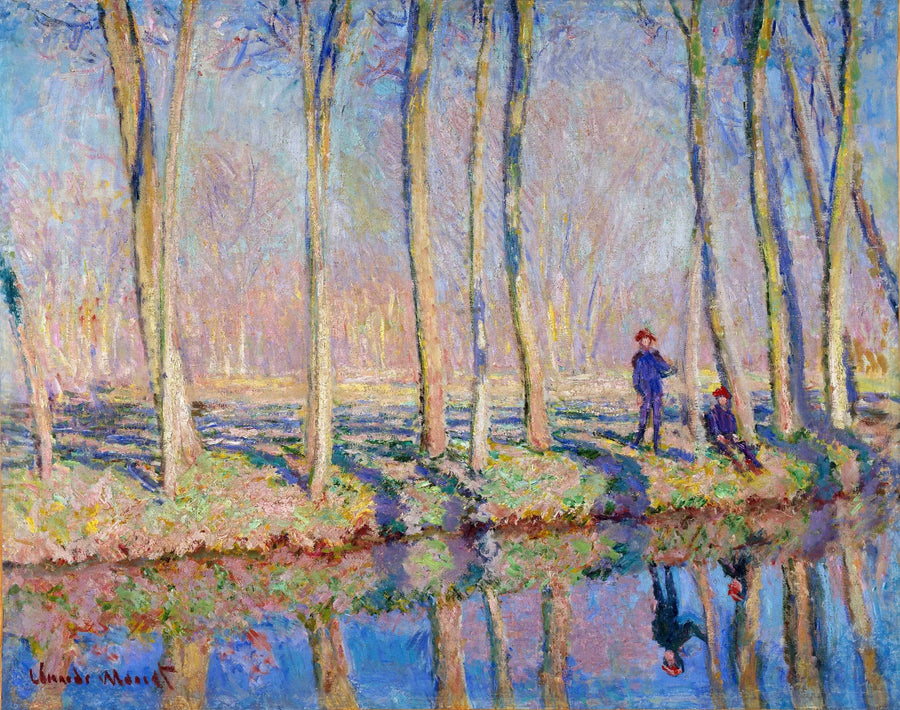 Jean-Pierre Hoschedé ve Michel Monet Epte Nehri kıyısında - Claude Monet
