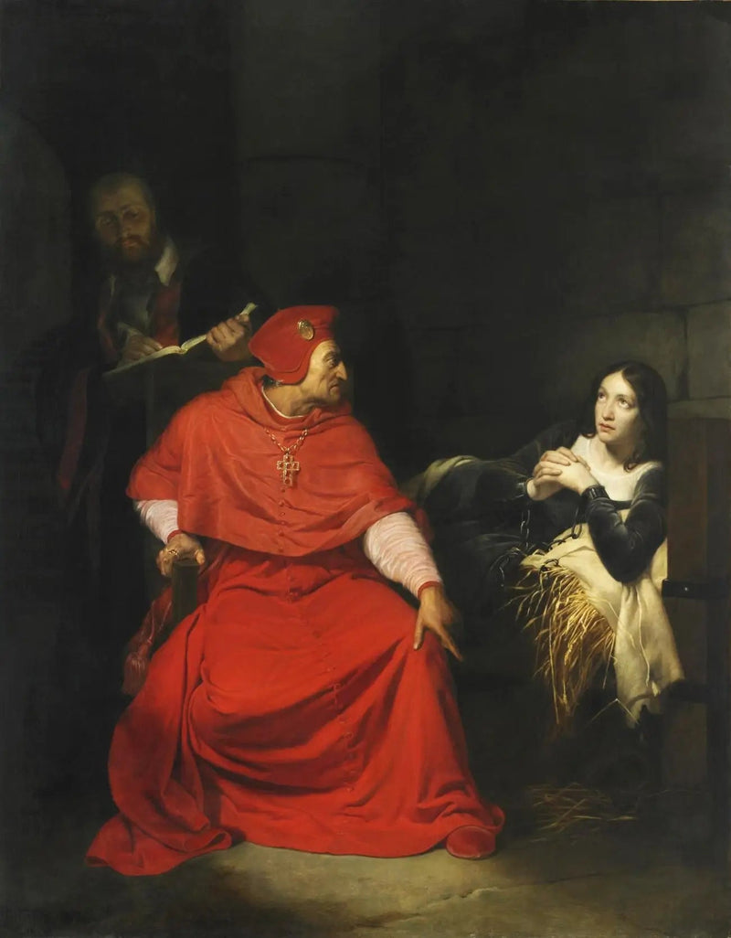Jeanne d'Arc, hasta, Winchester kardinalinin hapishanesinde sergileniyor - Paul Delaroche