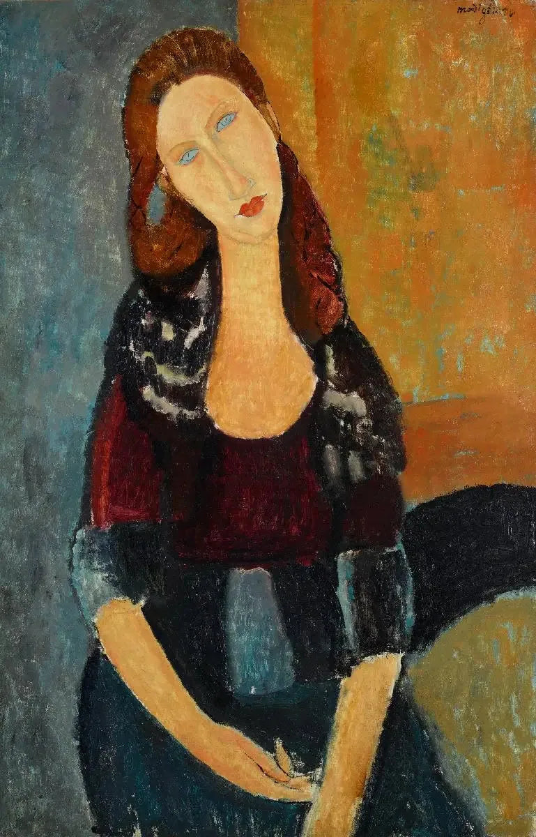 Oturan Jeanne Hébuterne - Amedeo Modigliani