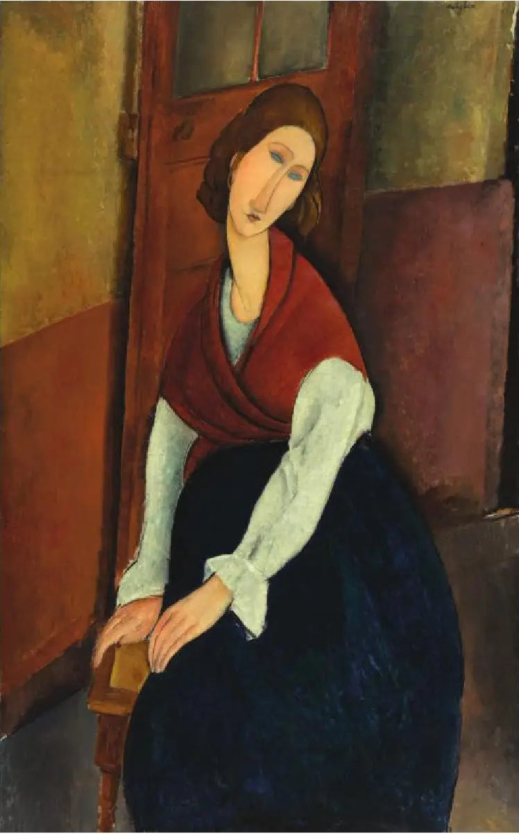 Jeanne Hébuterne bir kapının önünde - Amedeo Modigliani