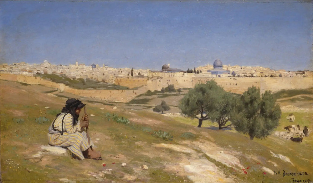 Jérusalem vue du sud-est - H. A. Brendekilde - Alpha Reproduction