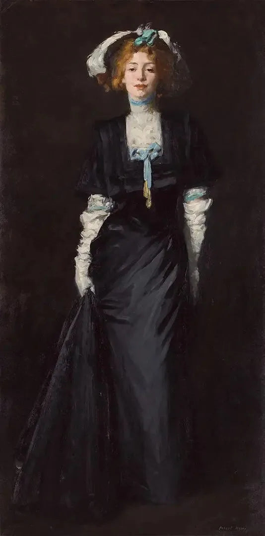 Jessica Penn siyah ve beyaz tüylerle - Robert Henri