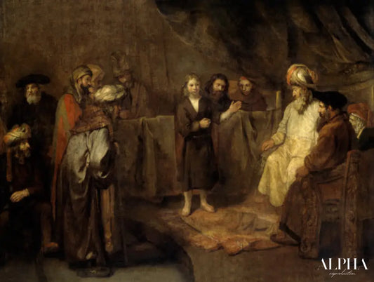 Jésus, âgé de douze ans, devant les scribes - Rembrandt van Rijn - Reproductions de tableaux et peintures haut de gamme