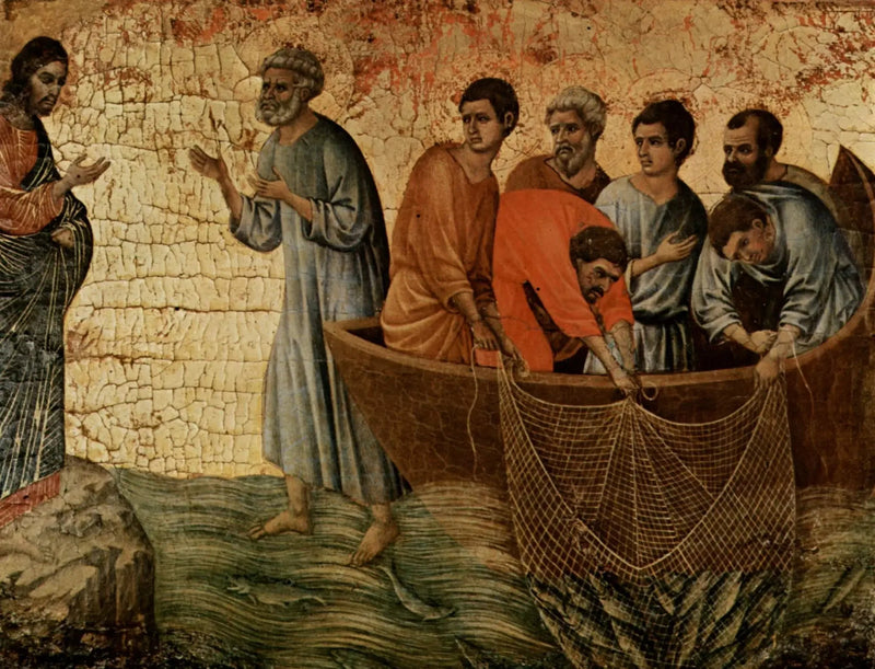 İsa, Tiber Nehri Gölü'nde Görünüyor - Duccio di Buoninsegna