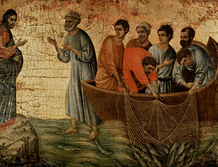 İsa, Tiber Nehri Gölü'nde Görünüyor - Duccio di Buoninsegna