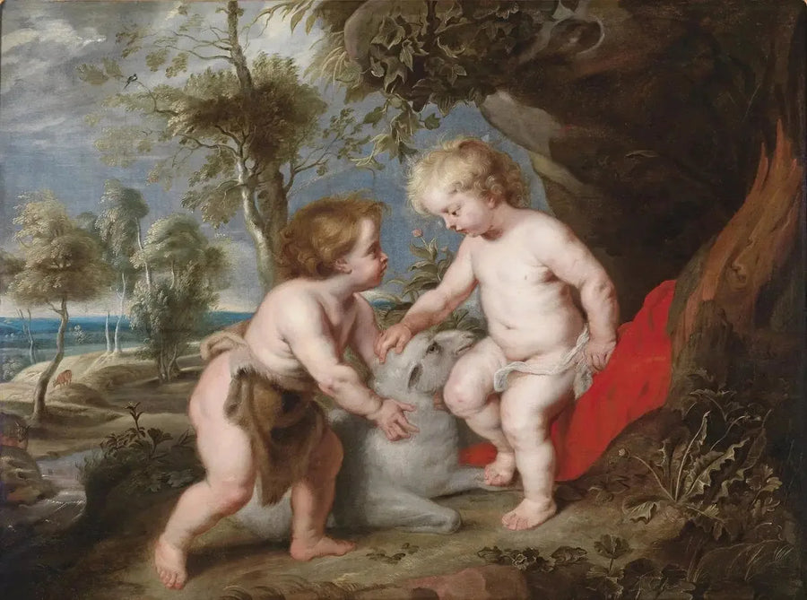 İsa ve Çocuk Aziz Yuhanna, Koyunçık ile - Peter Paul Rubens