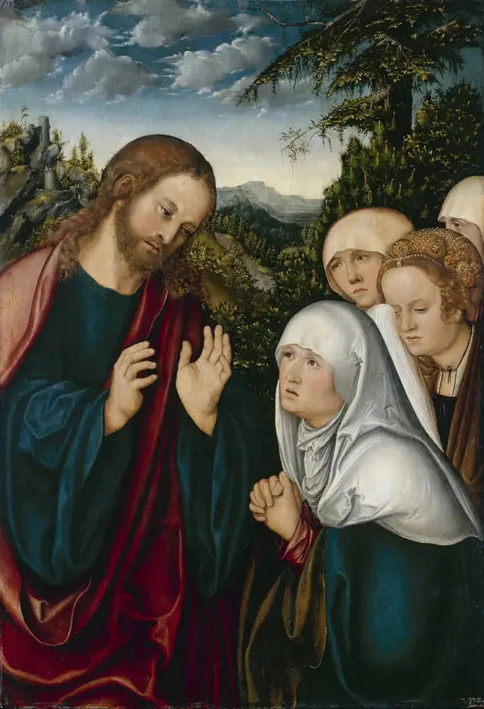 İsa annesine veda ediyor - Lucas Cranach the Elder