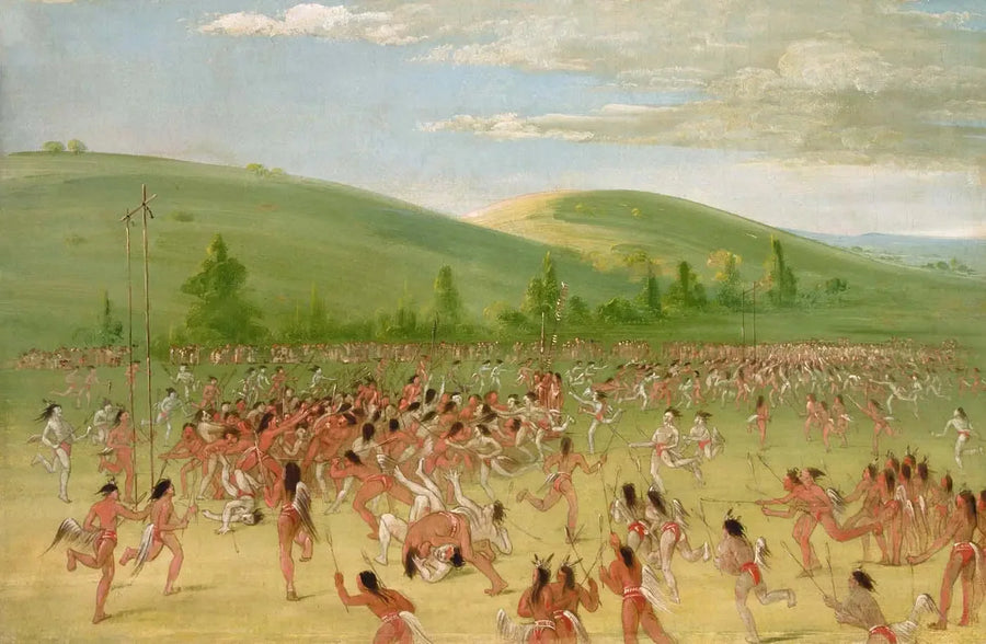 Choctaw'ların Top Oyunu: Havada Top - George Catlin