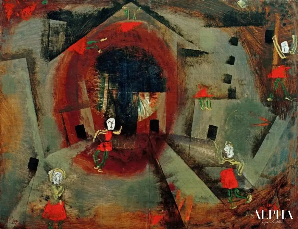 Jeu de danse des Tuniques rouges - Paul klee - Reproductions de tableaux et peintures haut de gamme