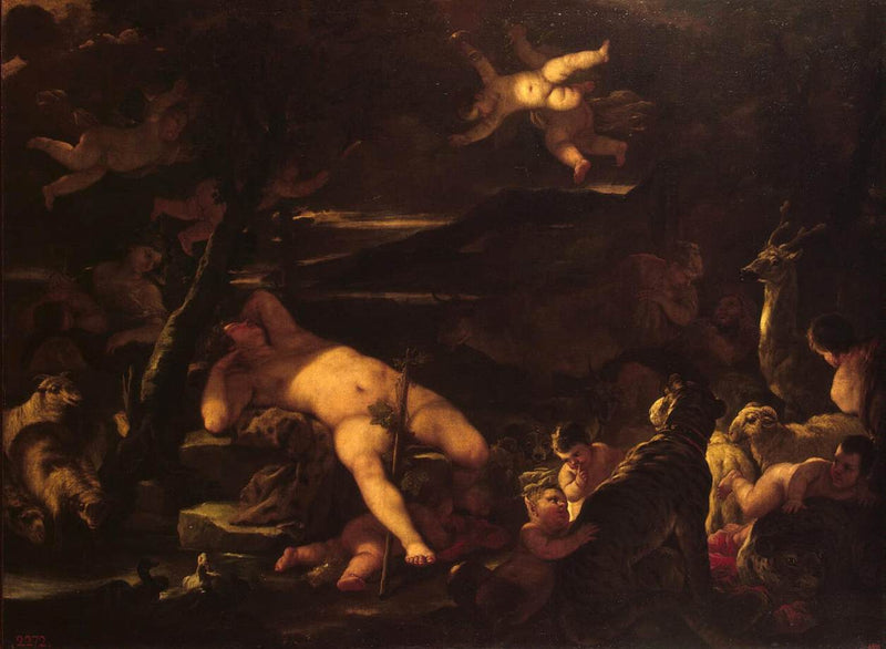 Genç Bacchus uyuyor - Luca Giordano