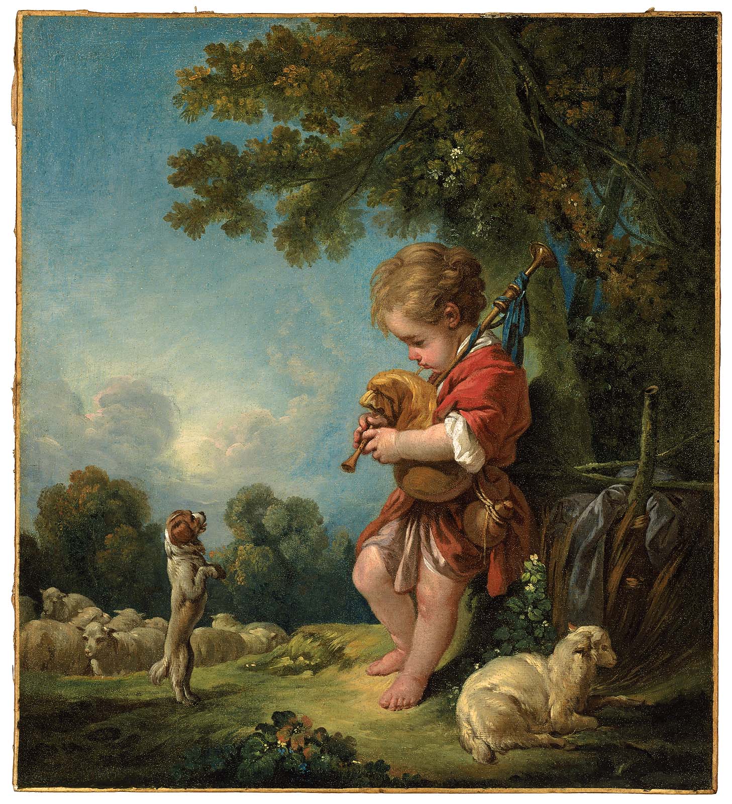 Jeune berger jouant de la cornemuse - François Boucher