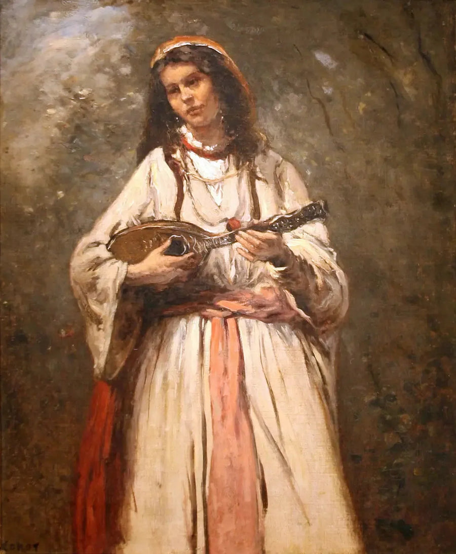 Genç Bohem Mandolinli - Jean-Baptiste Camille Corot