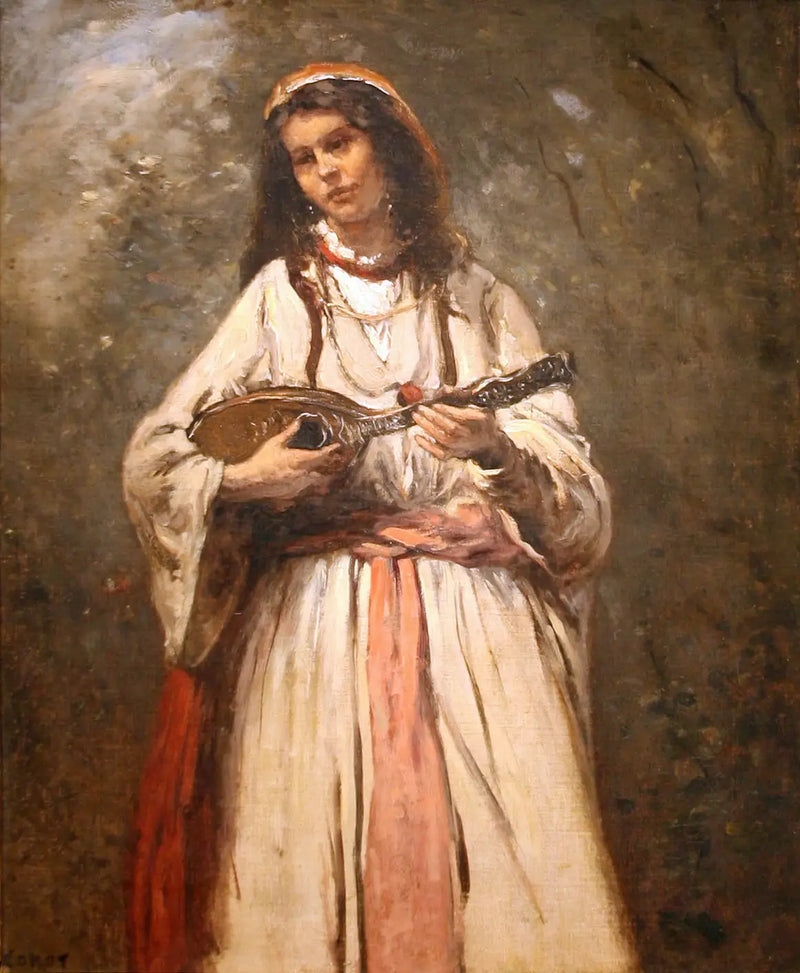 Genç Bohem Mandolinli - Jean-Baptiste Camille Corot