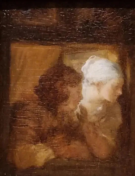Genç çift pencere önünde - Jean-Honoré Fragonard