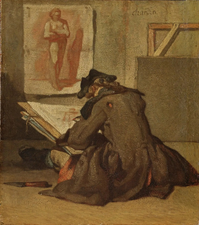Genç öğrenci çizen - Jean Simeón Chardin