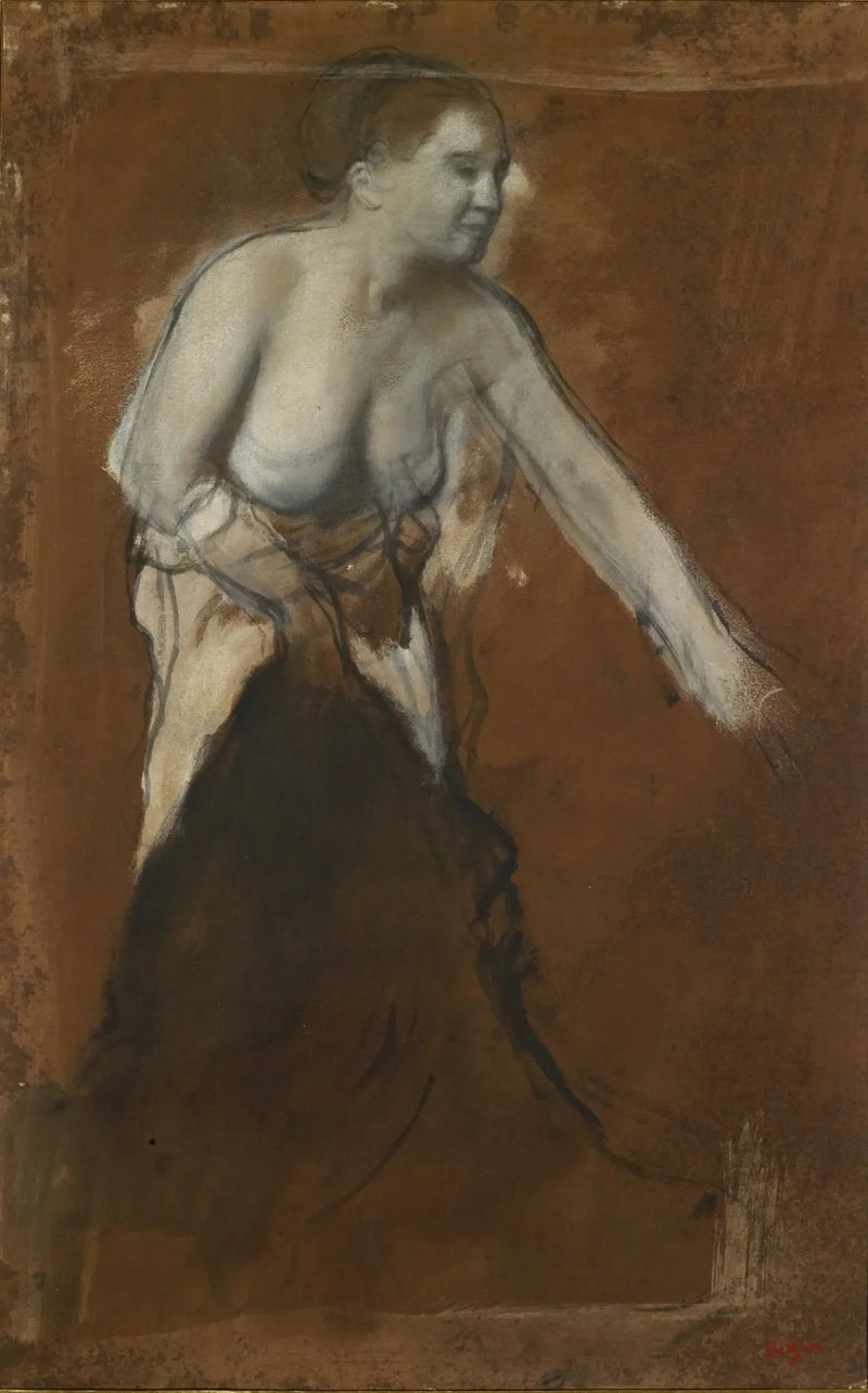 Yarım soyunmuş genç kadın - Edgar Degas