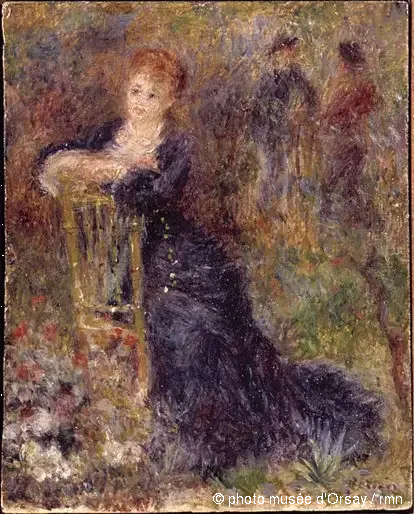 Bahçede Oturan Genç Kadın - Pierre-Auguste Renoir