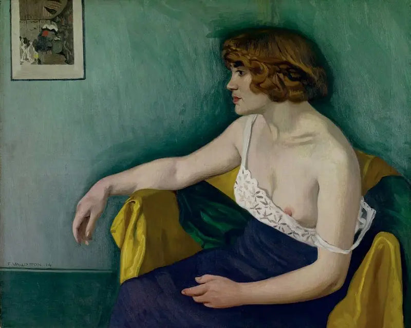 Genç kadın profilinden oturuyor - Félix Vallotton
