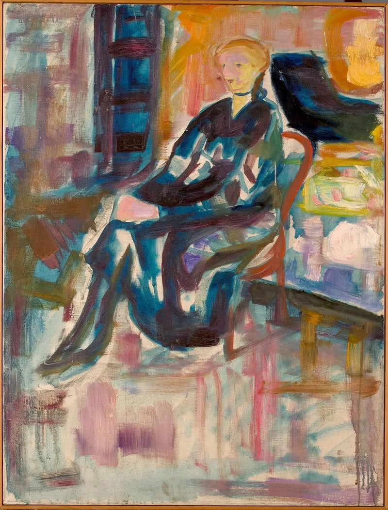 Genç Kadın Oturmuş - Edvard Munch