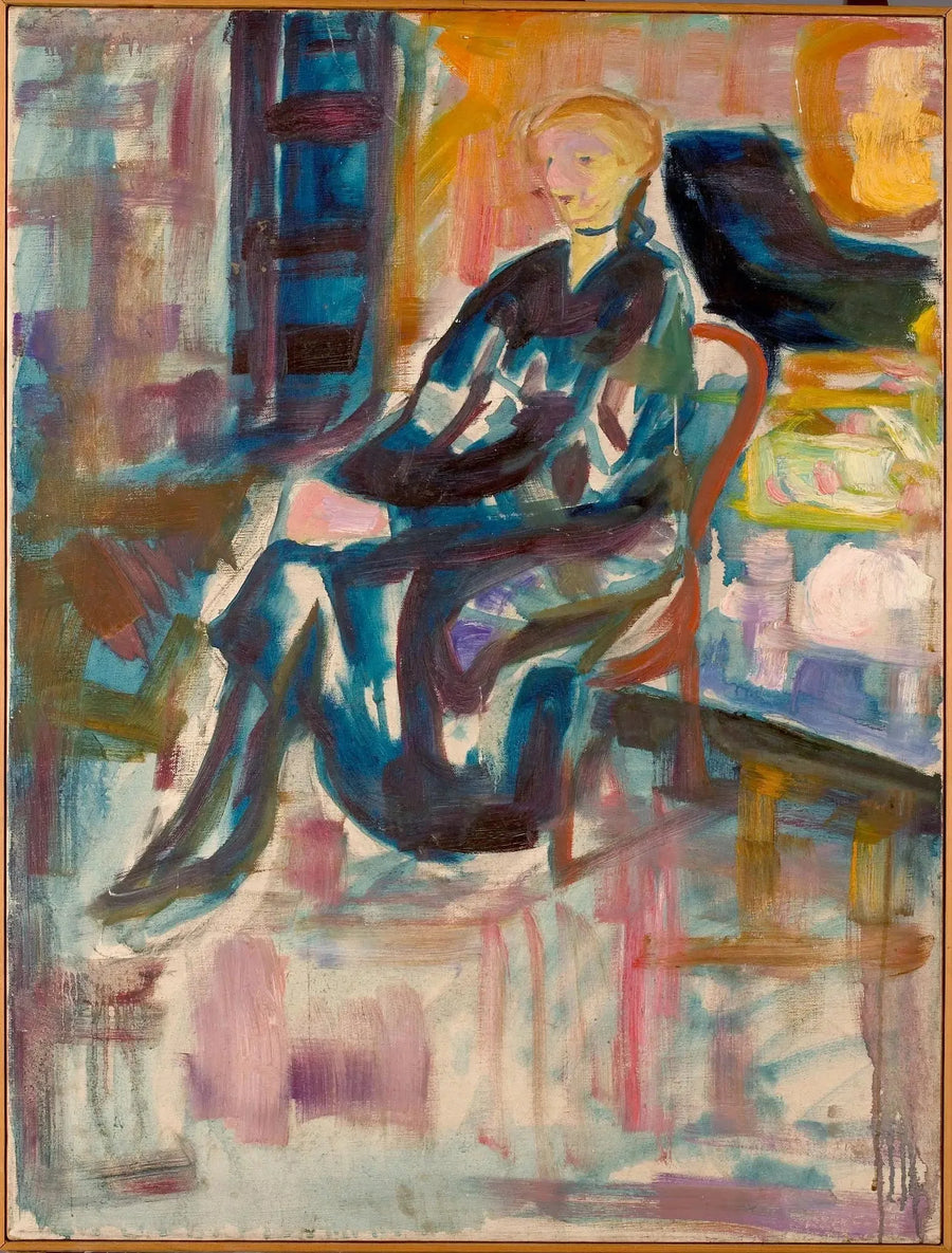 Genç Kadın Oturmuş - Edvard Munch