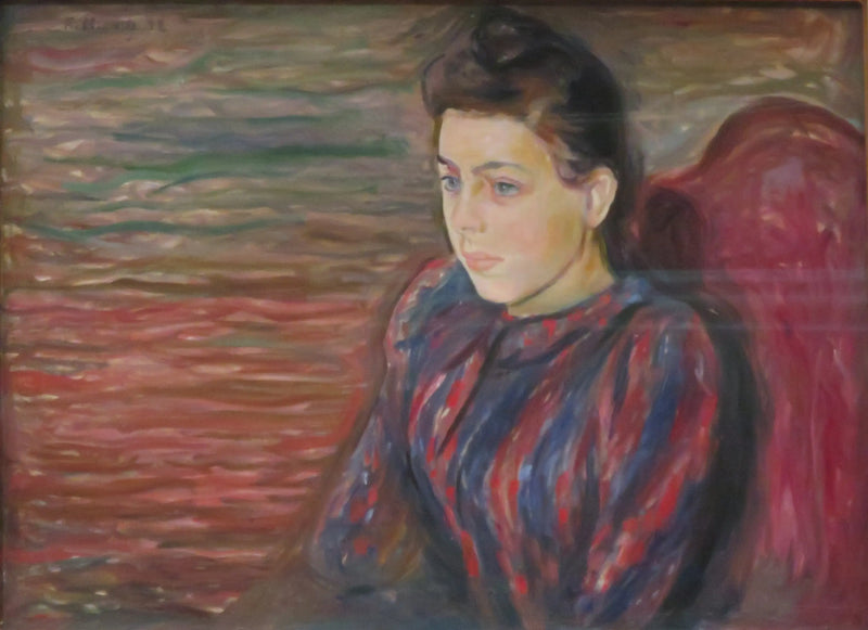 Genç Kadın Oturmuş - Edvard Munch