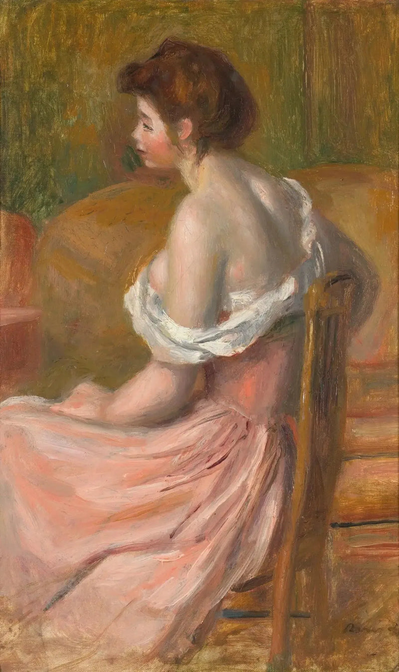Genç kadın oturmuş, boynu ve omuzları açık - Pierre-Auguste Renoir