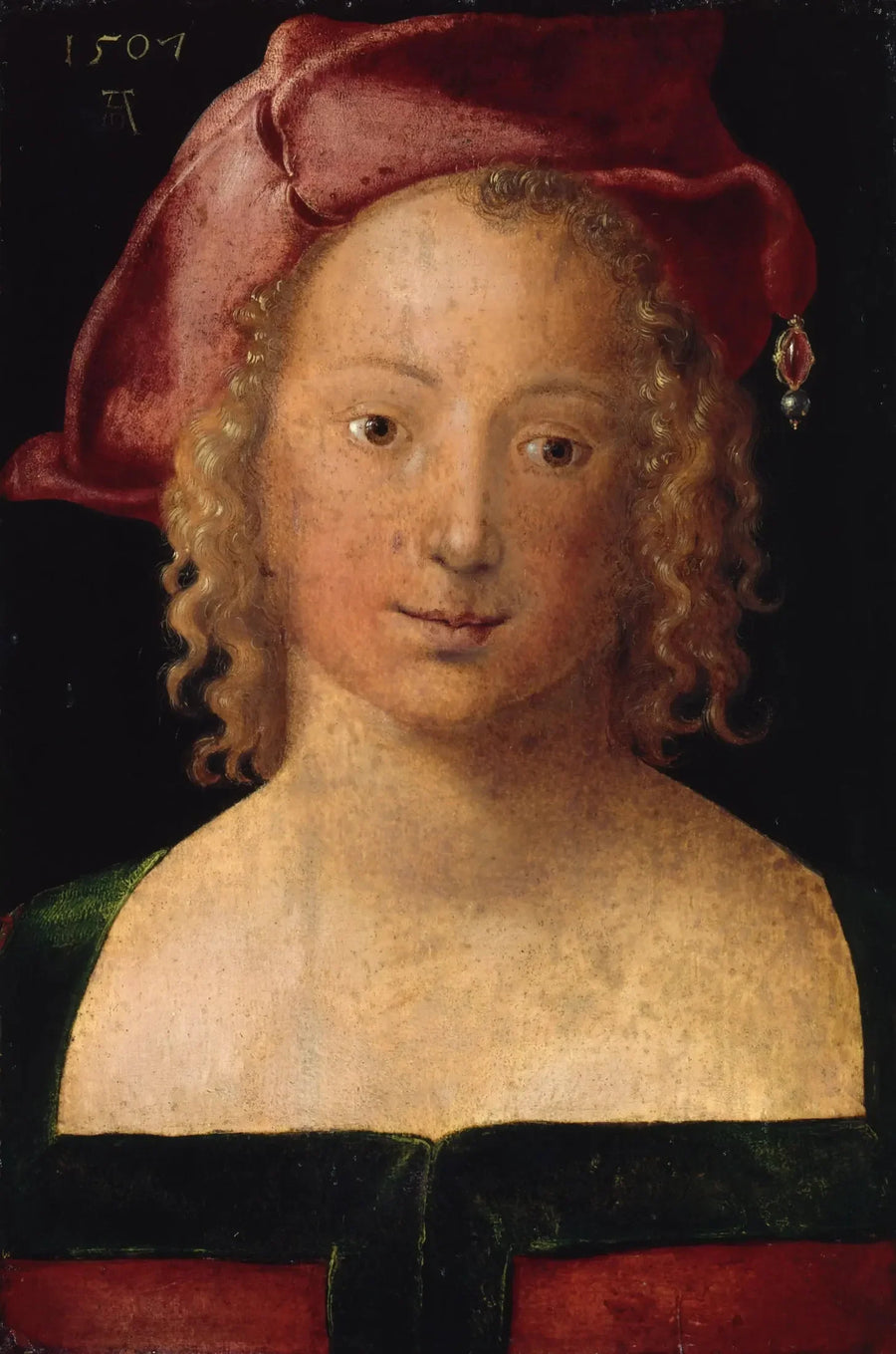 Kırmızı bereli genç kadın - Albrecht Dürer